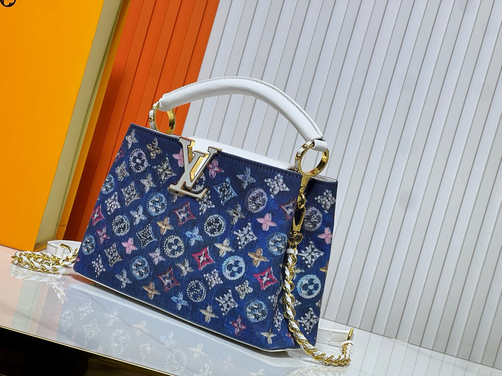 Louis Vuitton Capucines BB – Blue Sparkle Monogram Tweed