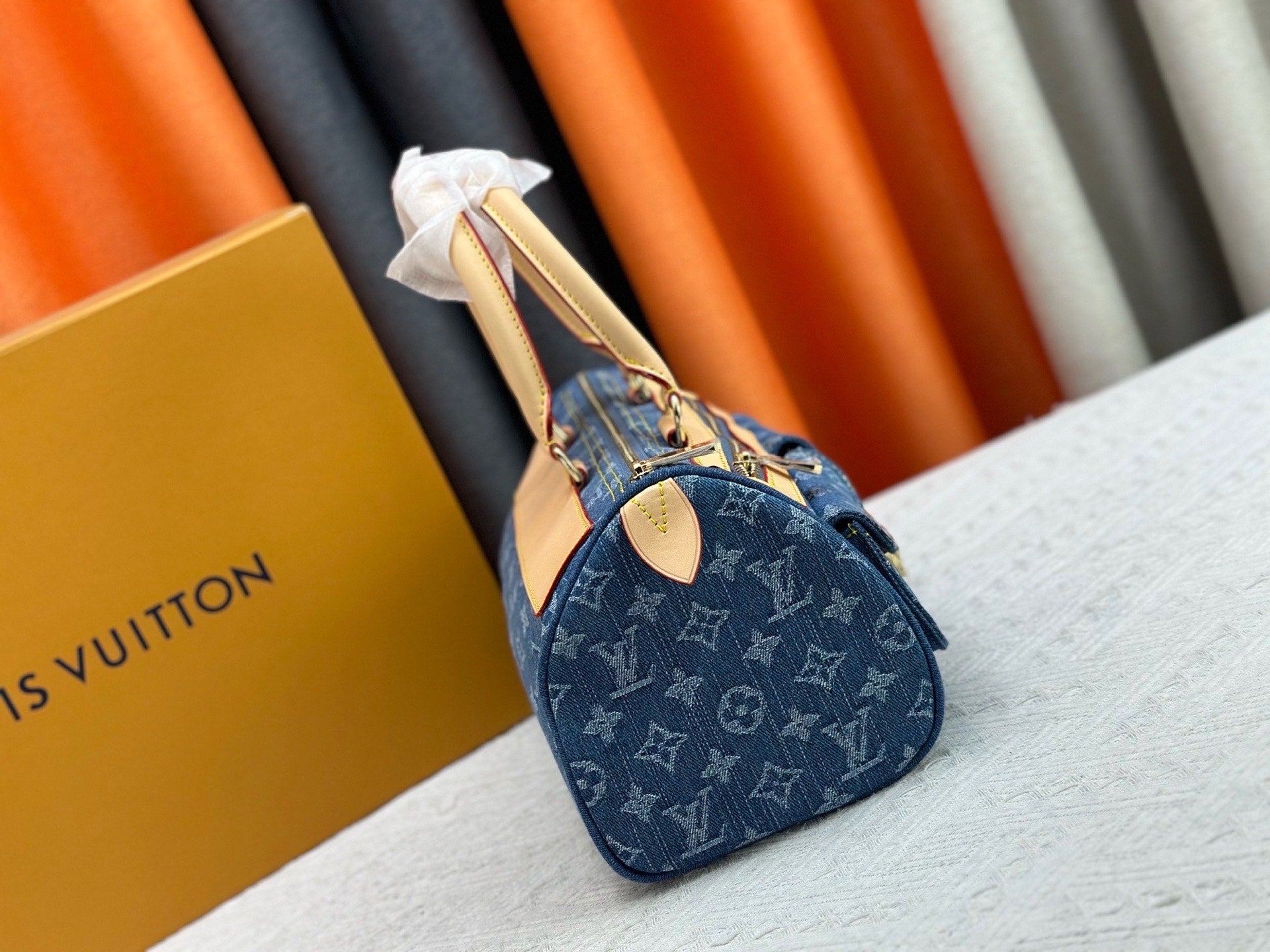 Louis Vuitton Monogram Denim Neo Speedy in Blue with Gold Hardware