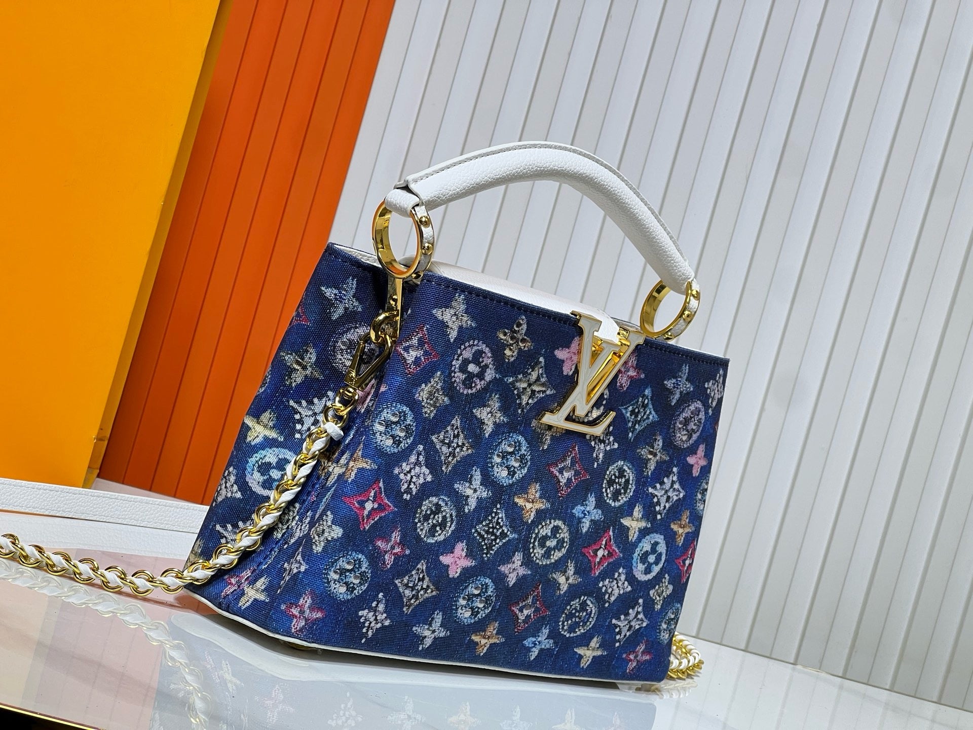 Louis Vuitton Capucines BB – Blue Sparkle Monogram Tweed