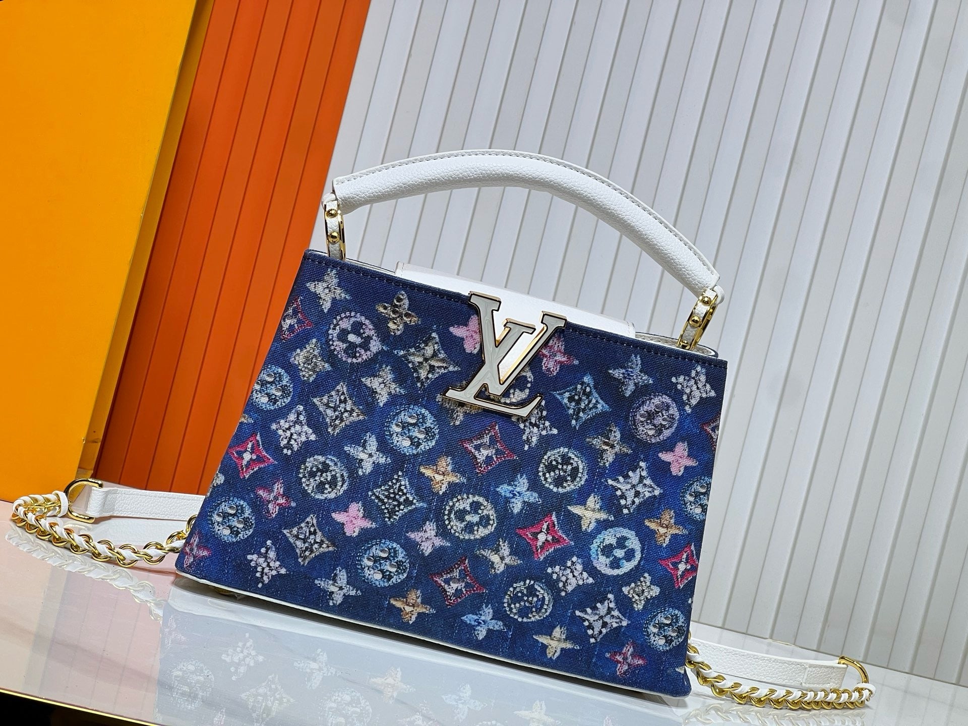 Louis Vuitton Capucines BB – Blue Sparkle Monogram Tweed