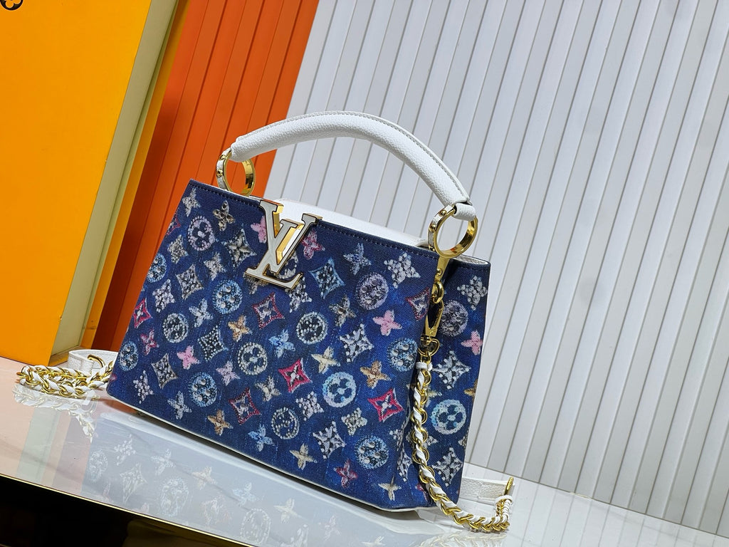 Louis Vuitton Capucines BB – Blue Sparkle Monogram Tweed
