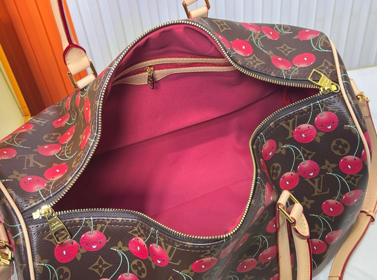 Louis Vuitton x Takashi Murakami Cherry Keepall 45 Bandoulière